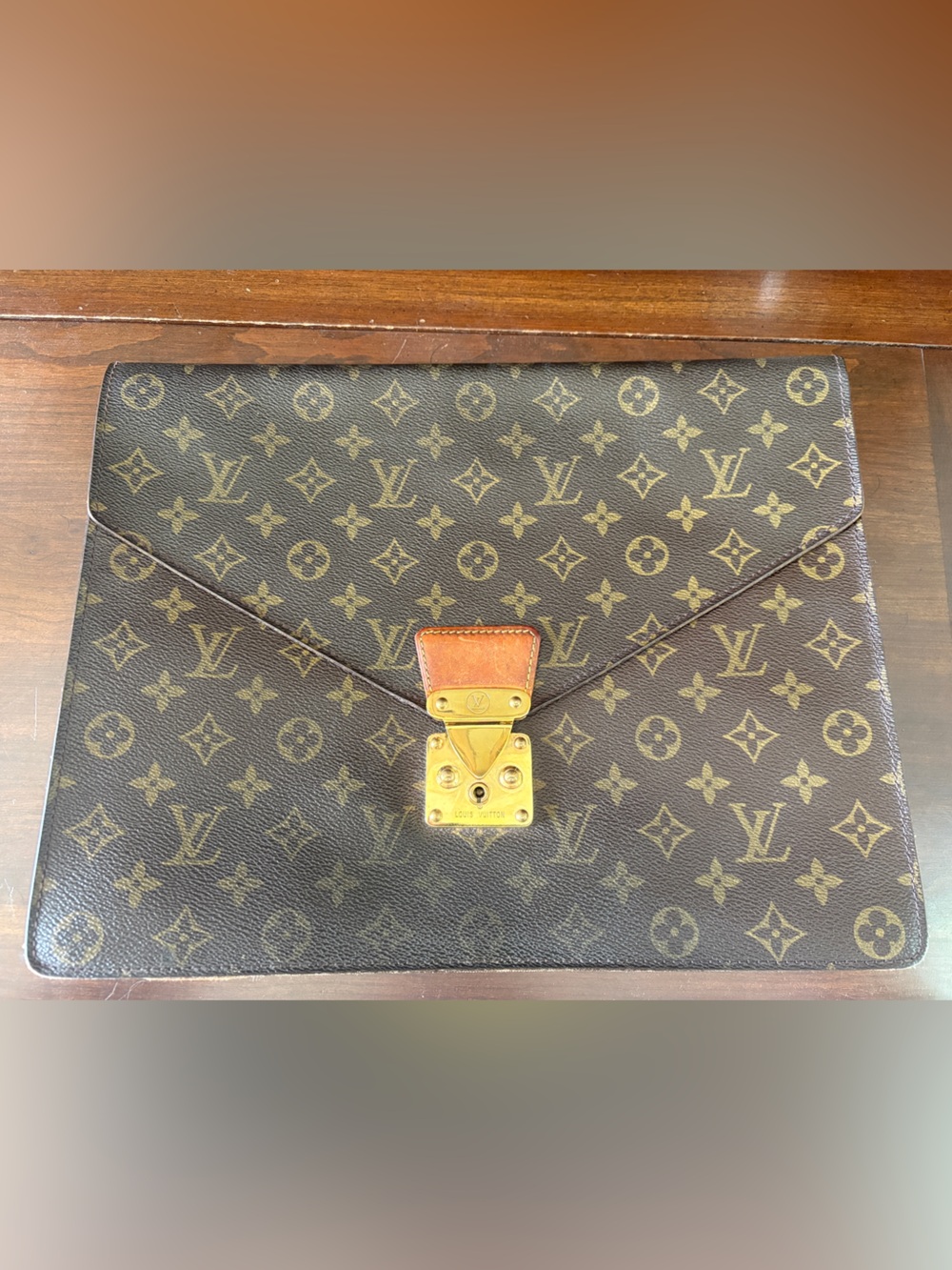 Louis Vuitton Monogram Porte Canvas Envelope Briefcase KEY INCLUDED